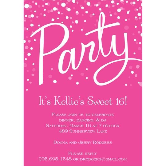Hot Pink Party Invitations